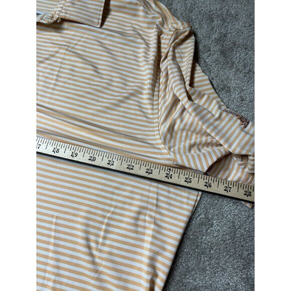 Peter Millar Prairie Dunes Summer Comfort Golf Polo Shirt‎ Orange Stripe Size L - Picture 8 of 8